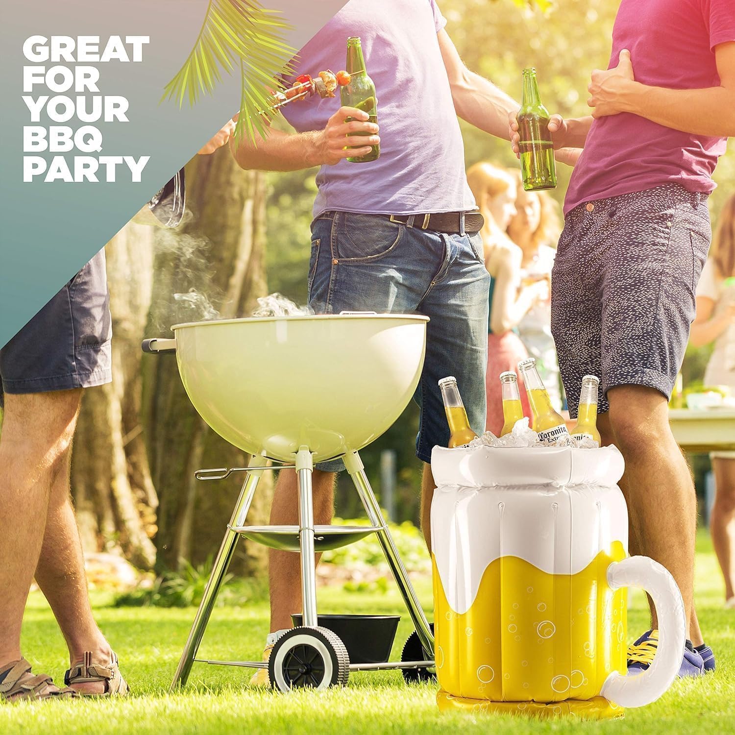 Top Race durable PVC inflatable cooler withstands splashes at outdoor gatherings.