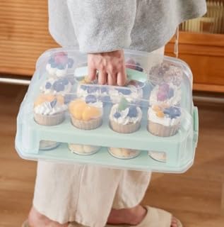 Top Shelf Elements dishwasher-safe, BPA-free cupcake box for easy cleaning.