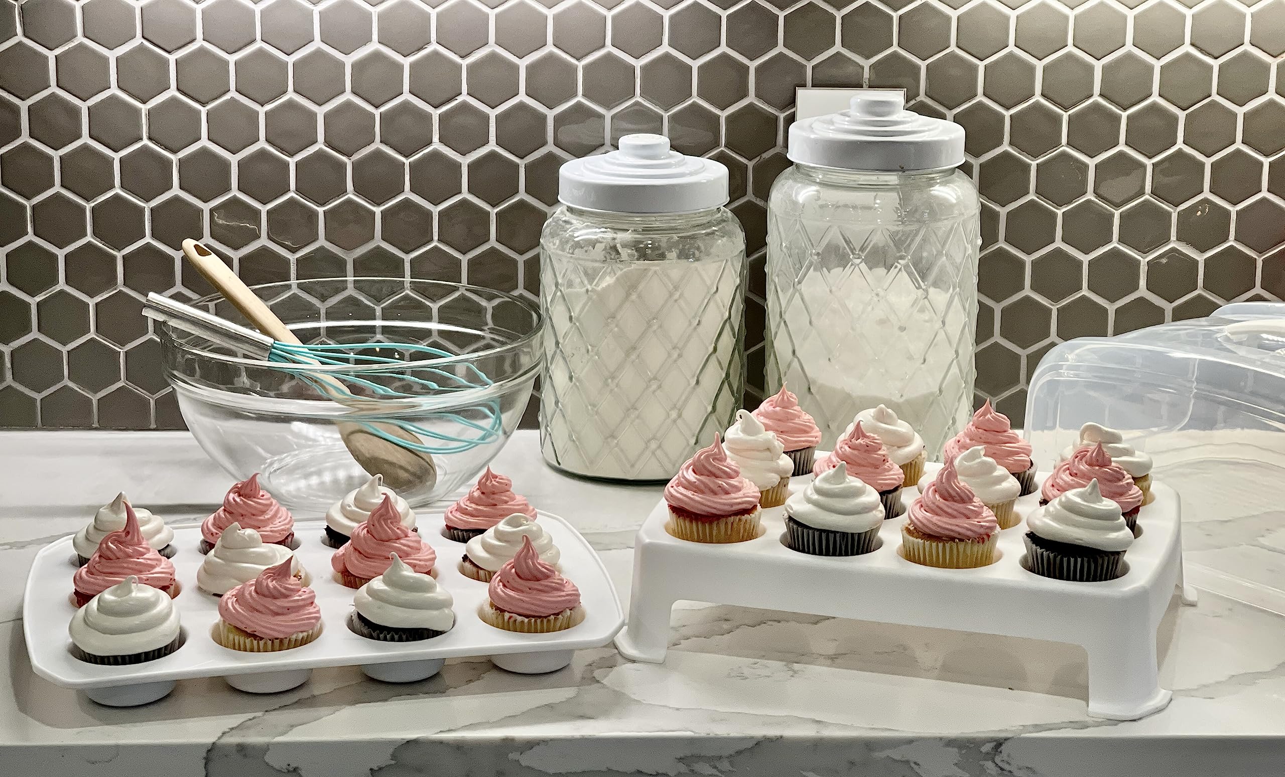 Top Shelf Elements cupcake carrier open lid for quick access to treats