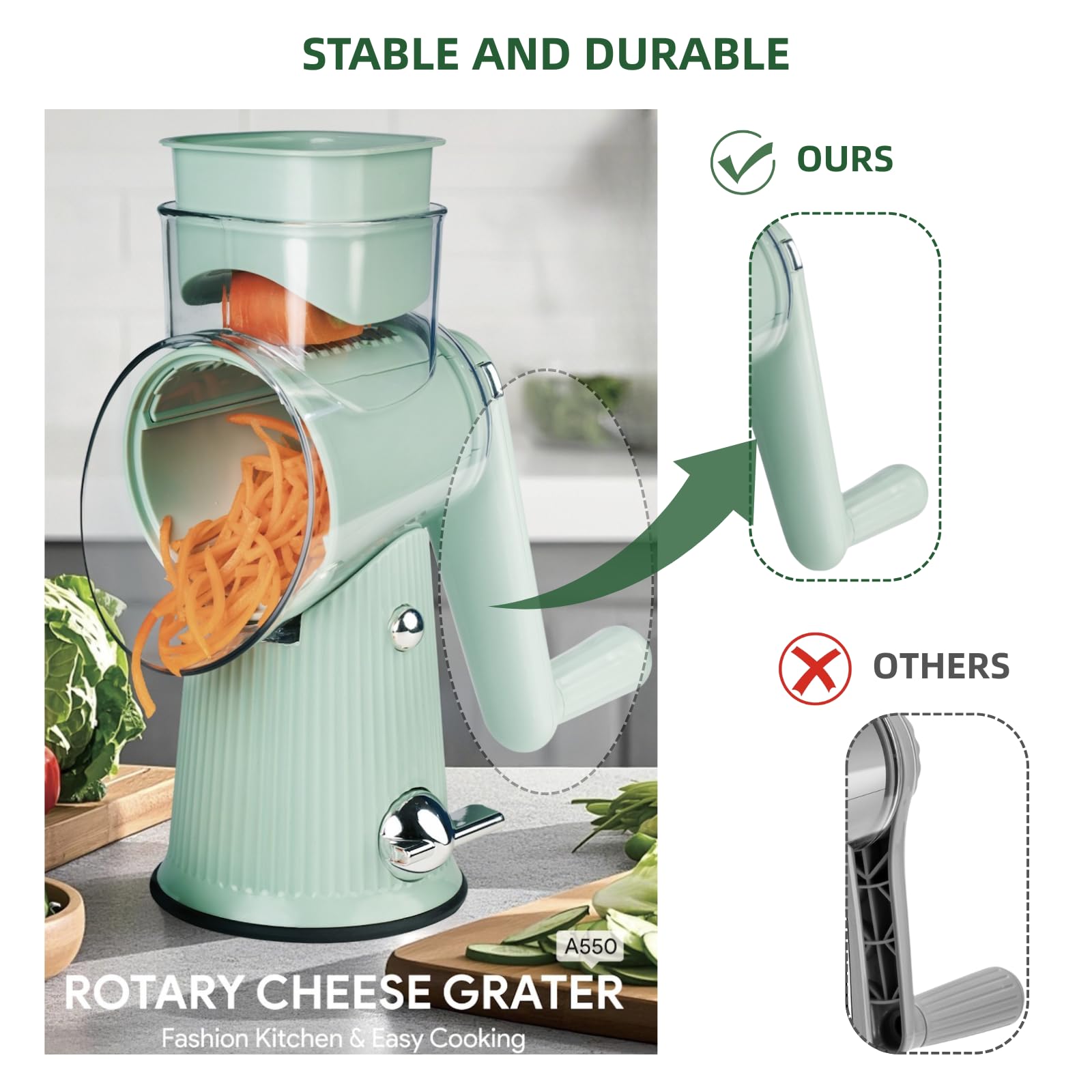 TOPAA easy-clean detachable blades simplify washing after use.