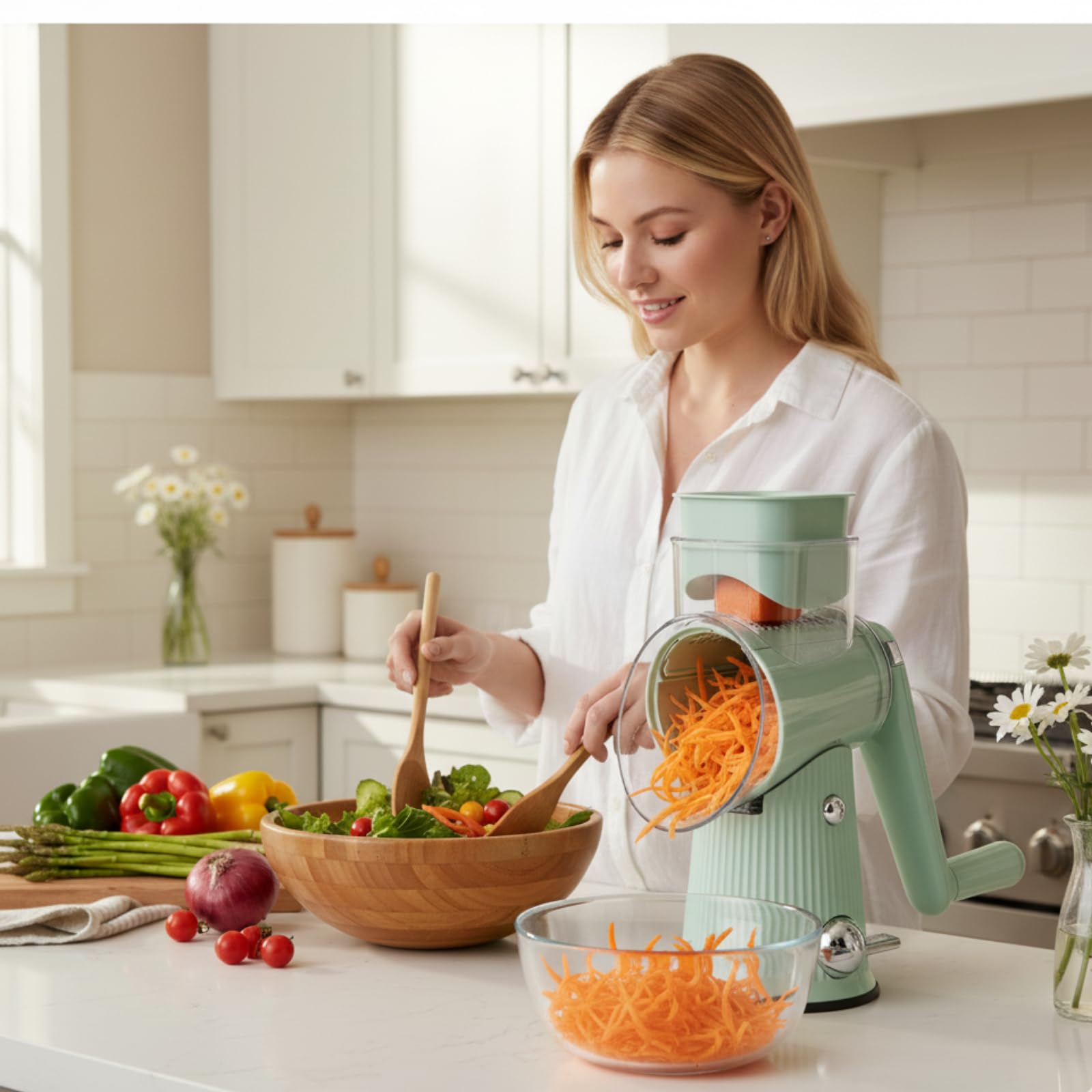 TOPAA food chopper and grater combo boosts prep efficiency.