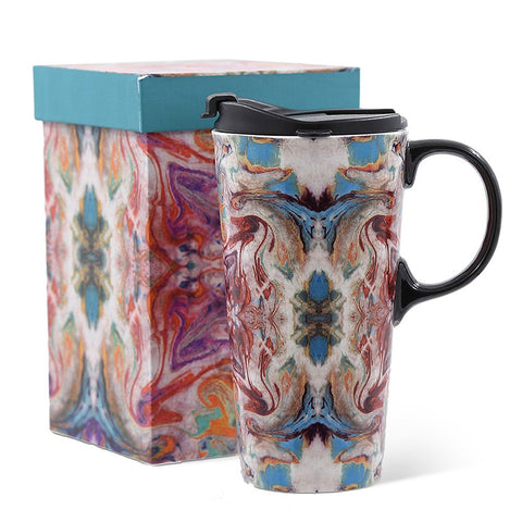 Topadorn 17oz ceramic travel mug with sealed lid for daily use