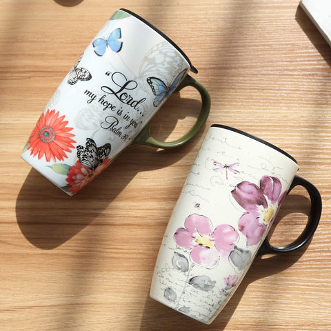 Topadorn latte mug set of 2 in color gift box