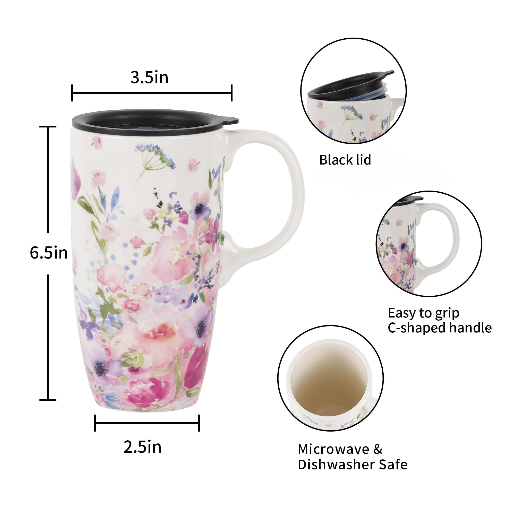Topadorn mug is microwave and dishwasher safe for easy care