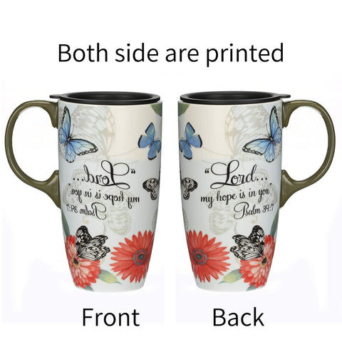 Topadorn 17 oz travel mug fits in cup holders