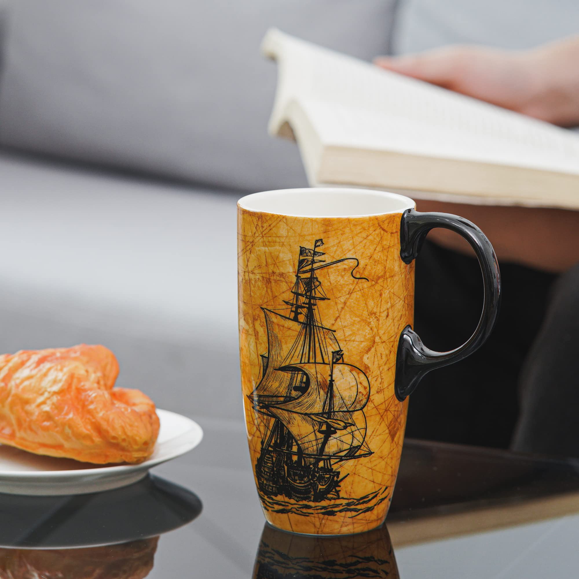 Topadorn glossy ceramic mug offers a durable, easy-care option.
