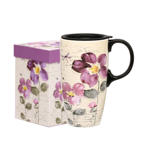 Topadorn Tall Ceramic Travel Mug used on the move – perfect for busy mornings.