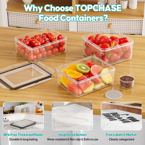 TOPCHASE 17oz rectangular container showing stackable design for space saving
