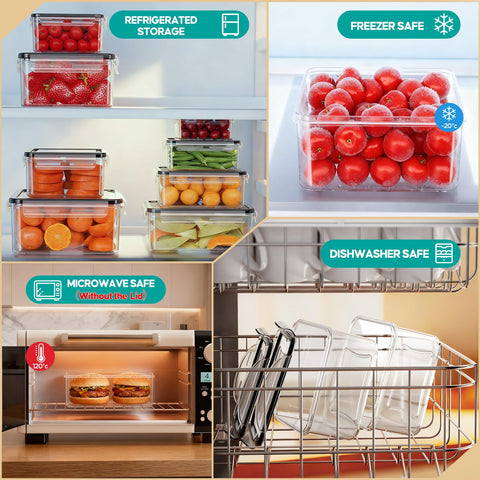 TOPCHASE 23oz square container keeps portions organized and visible