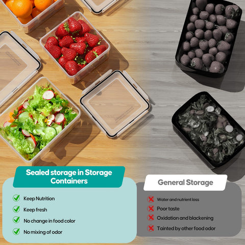 TOPCHASE 40oz square container clear body for quick content identification