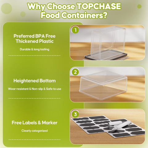 Topchase microwave-safe containers for quick reheats without lids.