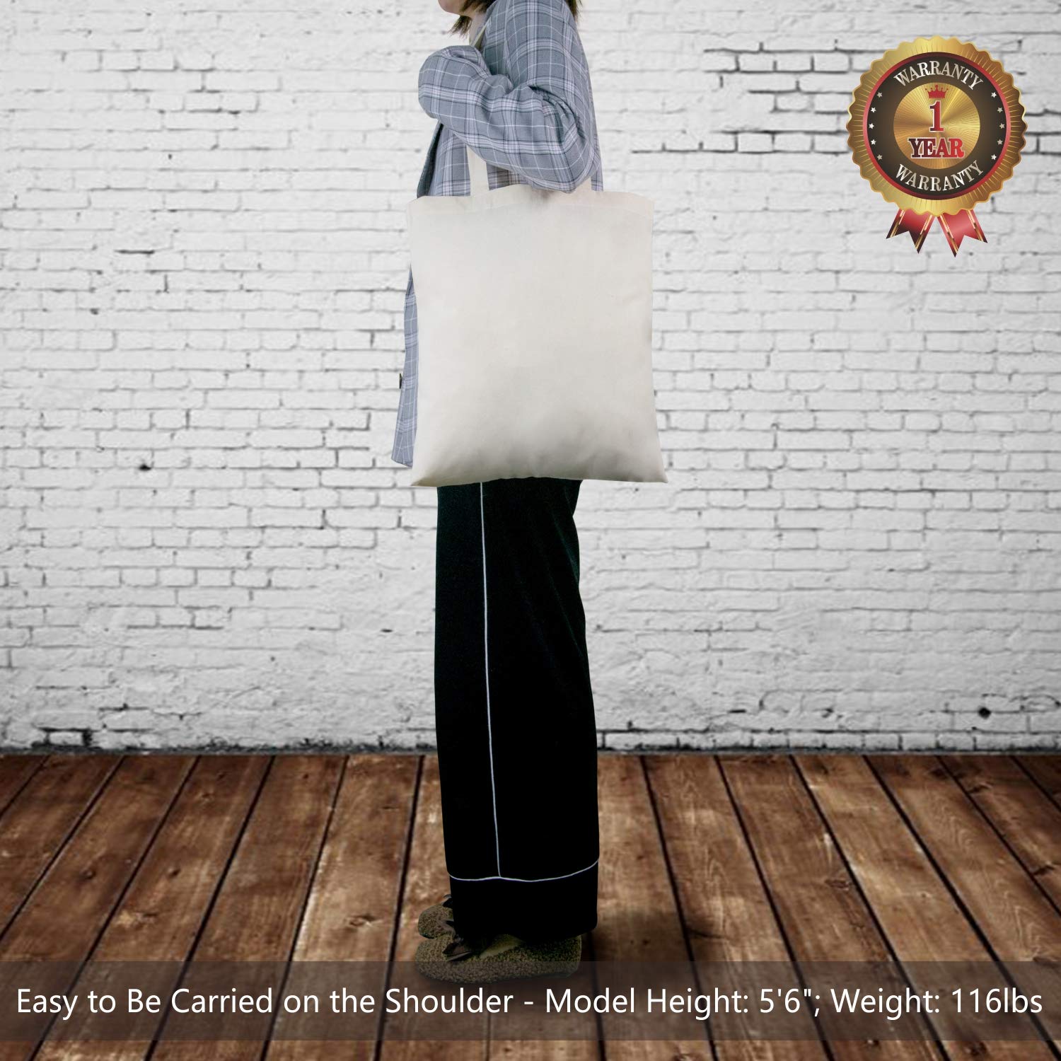 TopDesign tote bag side view highlighting reinforced handles for shoulder carry