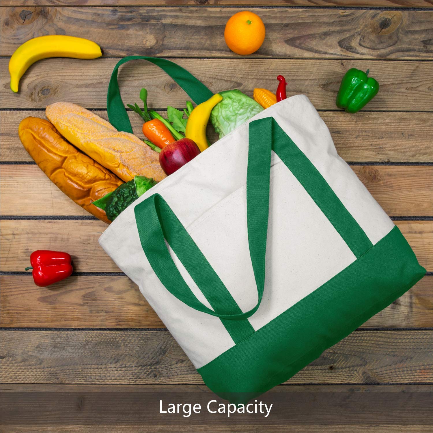 TOPDesign tote features sturdy 1.5x25 inch handle for comfortable shoulder carry.