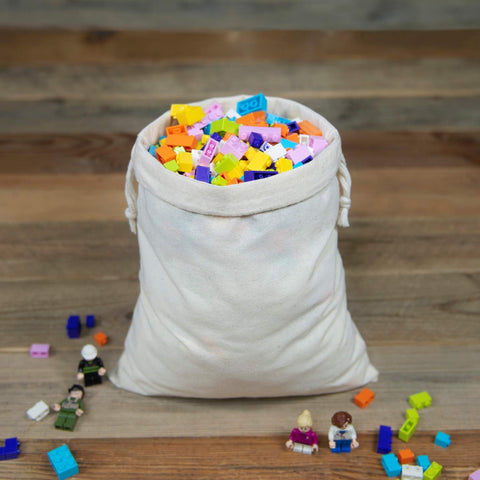 TOPDesign muslin drawstring bags close-up for secure, reusable storage.