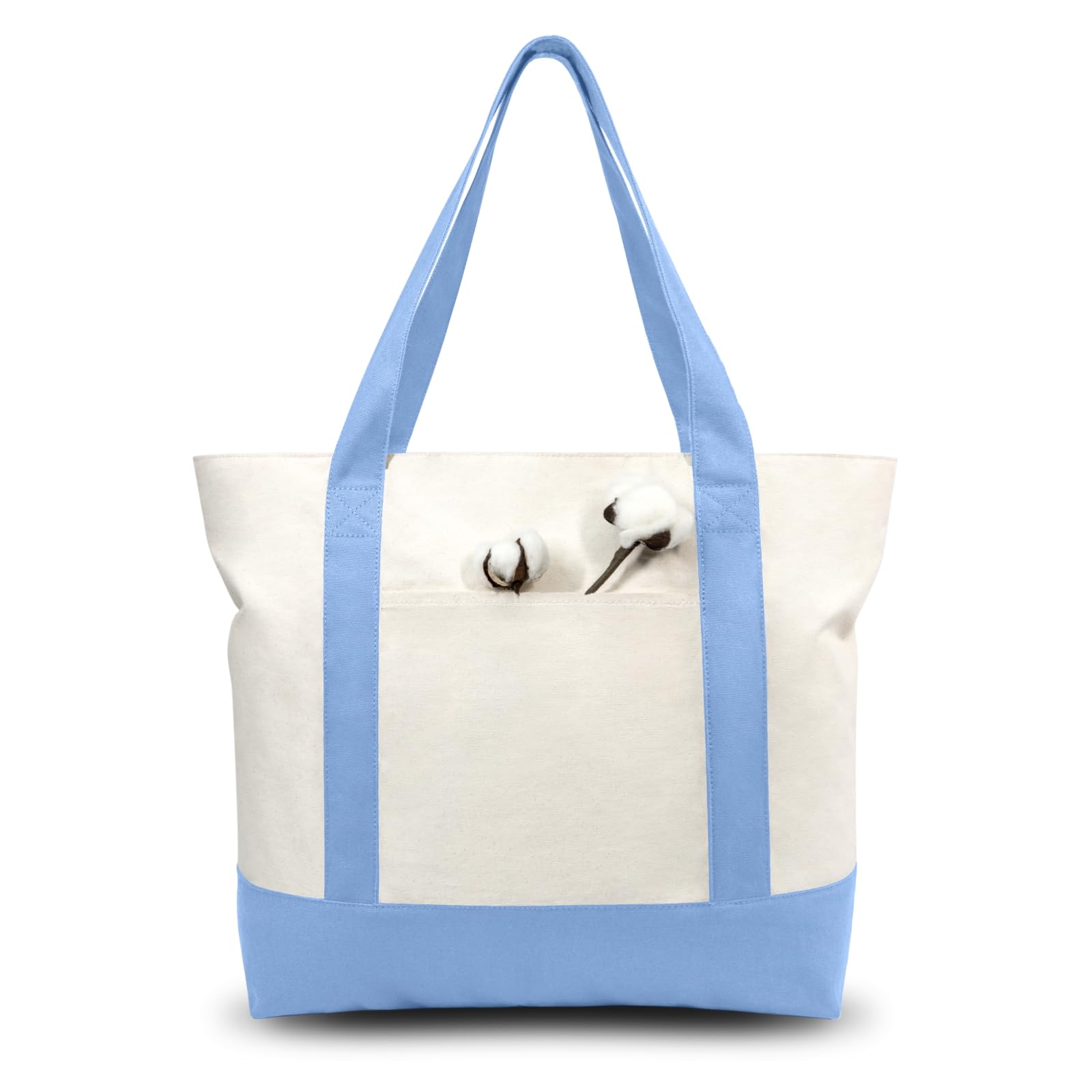 TopDesign tote bag with external pocket for quick-access items during errands.