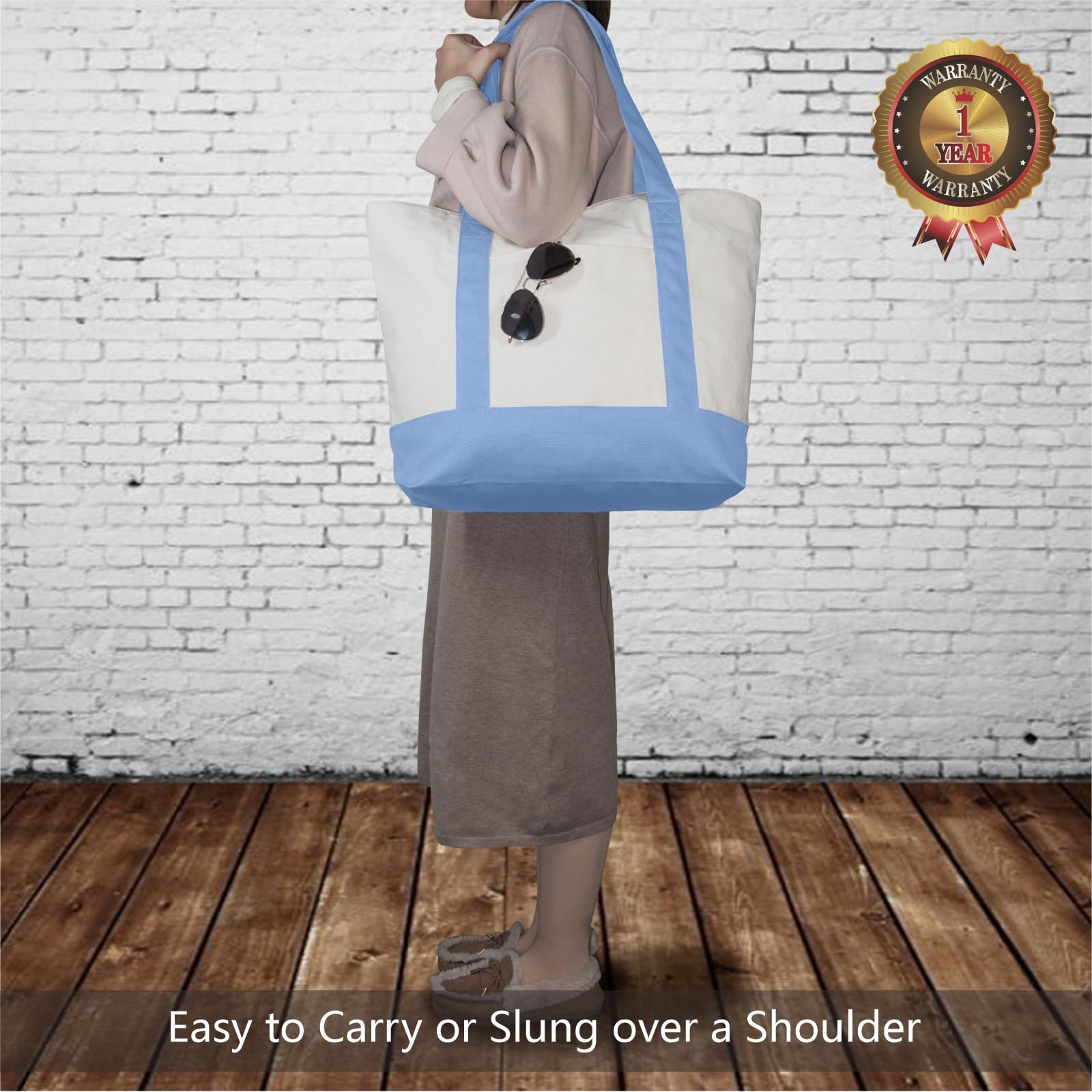 TopDesign canvas tote offers large capacity for groceries, gym gear, and beach days.