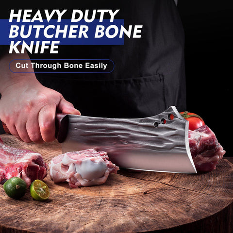 Topfeel hand-forged meat cleaver with long-lasting edge.
