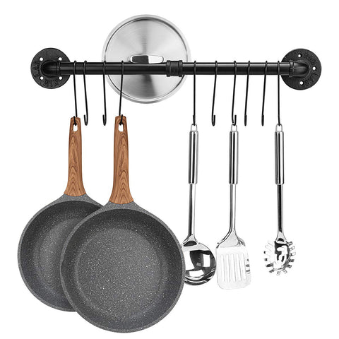 Toplife 237-inch pot rack wall mount keeps heavy pots organized and accessible.