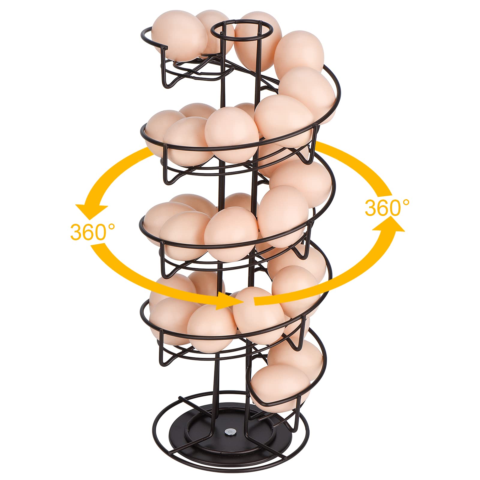 Toplife 360-degree rotating egg rack keeps eggs within reach on the counter