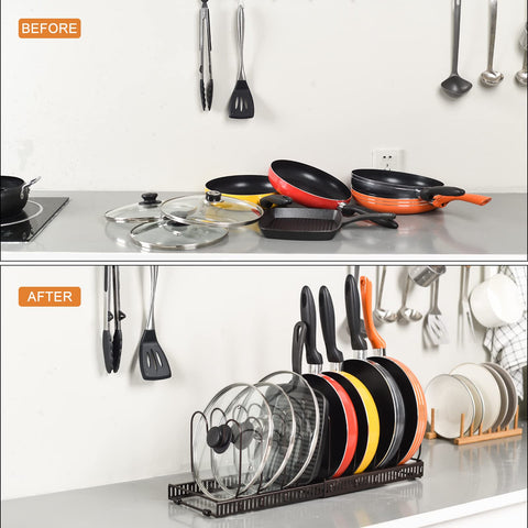 Toplife bakeware organizer holds baking trays for quick prep