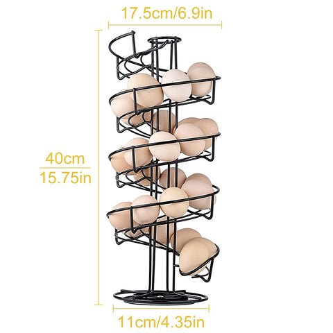 Toplife metal egg skelter in black finish for sturdy storage.