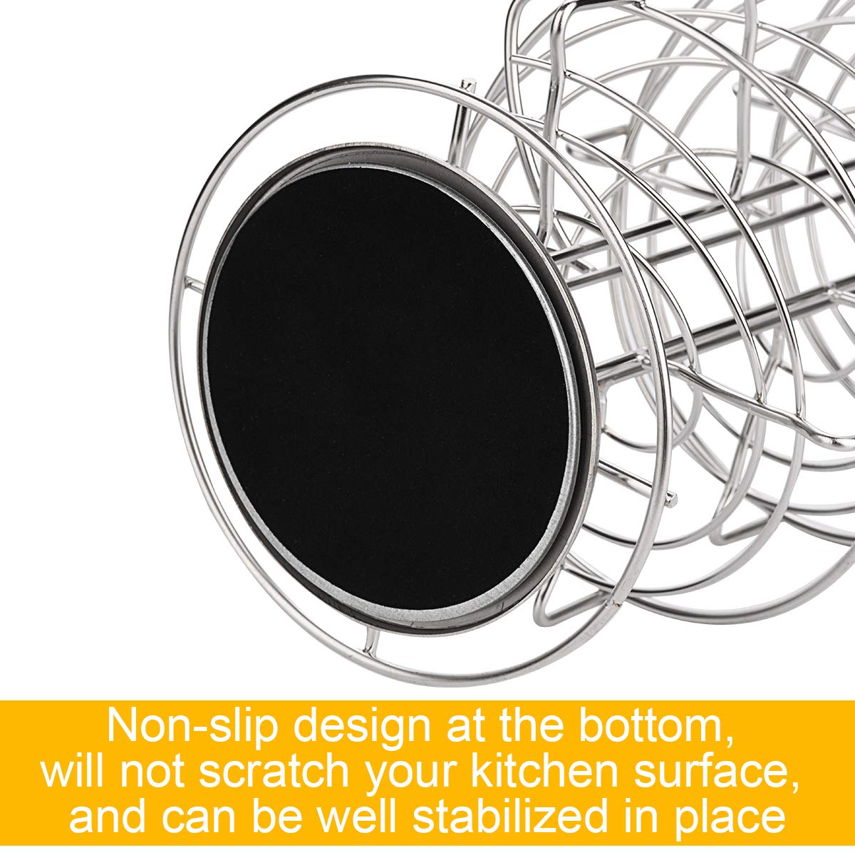 Toplife non-slip felt base stabilizes the rack during use.