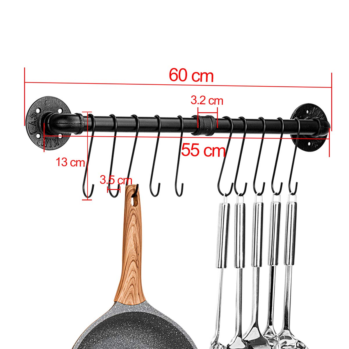 Toplife pot rack detachable lid organizer frees cabinet space while hanging lids neatly.