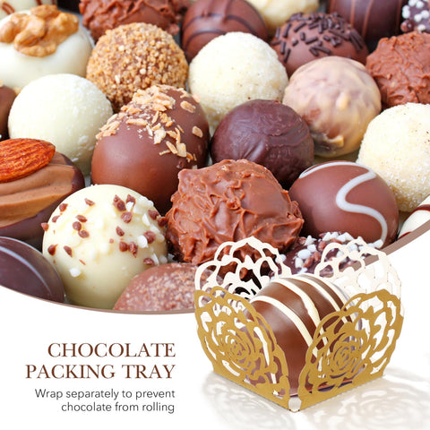 TOPPERFUN gold cupcake liners for weddings and festive treats
