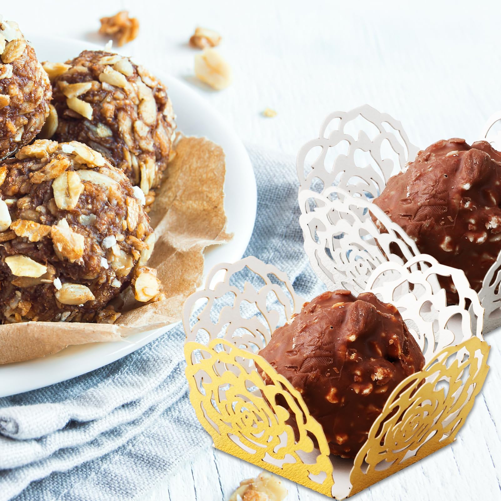 TOPPERFUN mini cupcake wrappers ideal for candy gifts and favors
