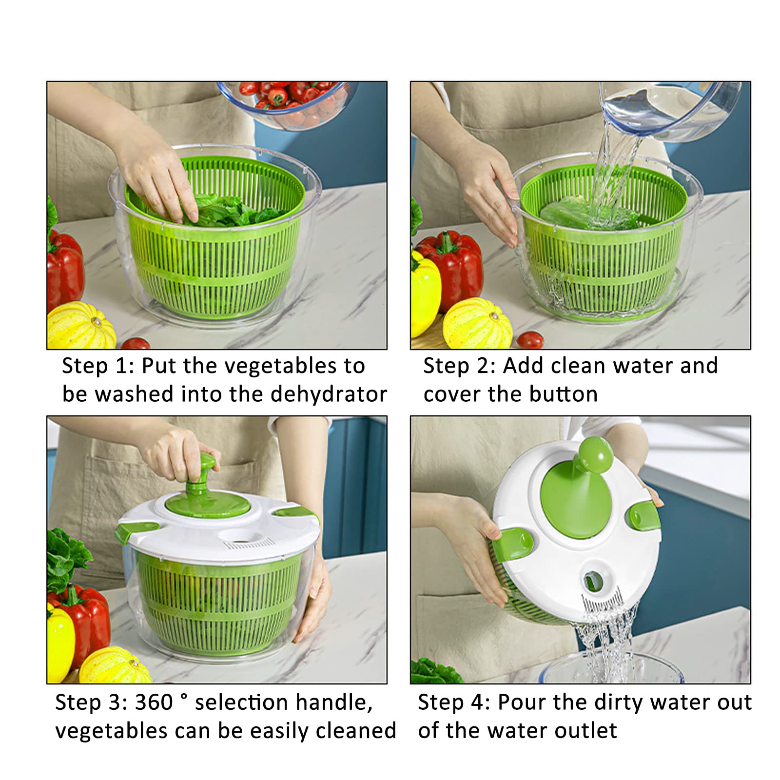 TOPROAD built in drainage system for rinsing without removing the lid