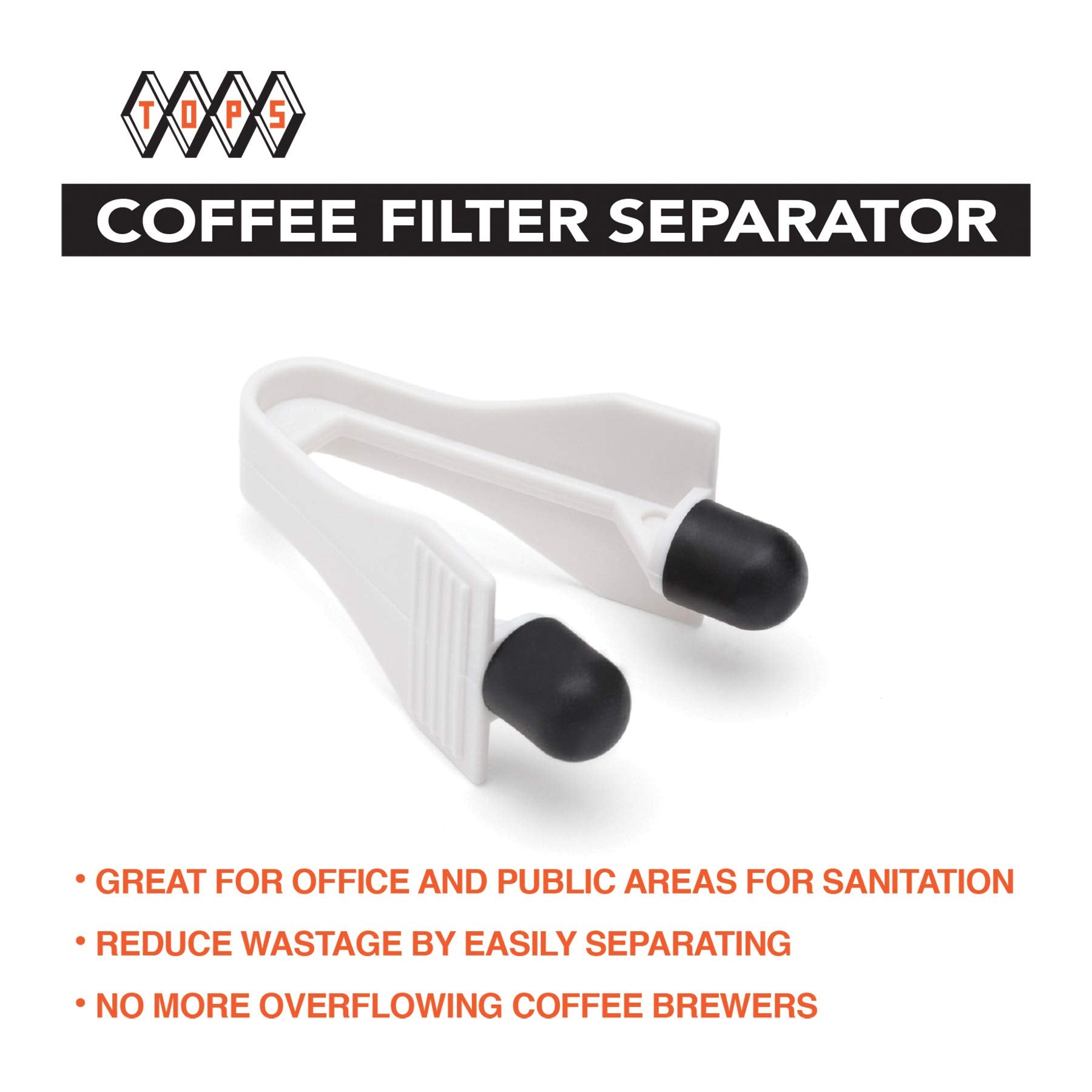 Tops Harold Coffee Tools Filter Separator demonstrates the squeezing action to lift one filter.