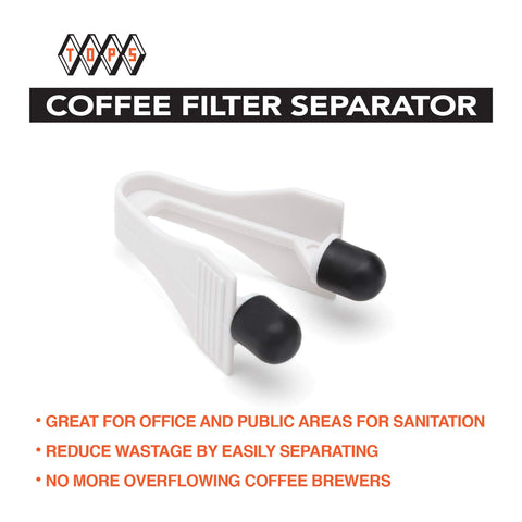 Tops Harold Coffee Tools Filter Separator demonstrates the squeezing action to lift one filter.