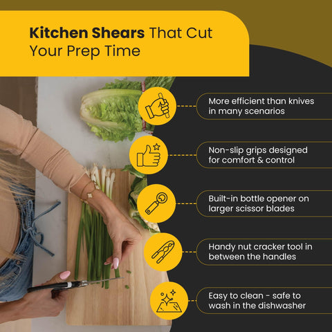TopShelf Kitchenware meat/poultry shears ideal for chopping herbs and opening packages.