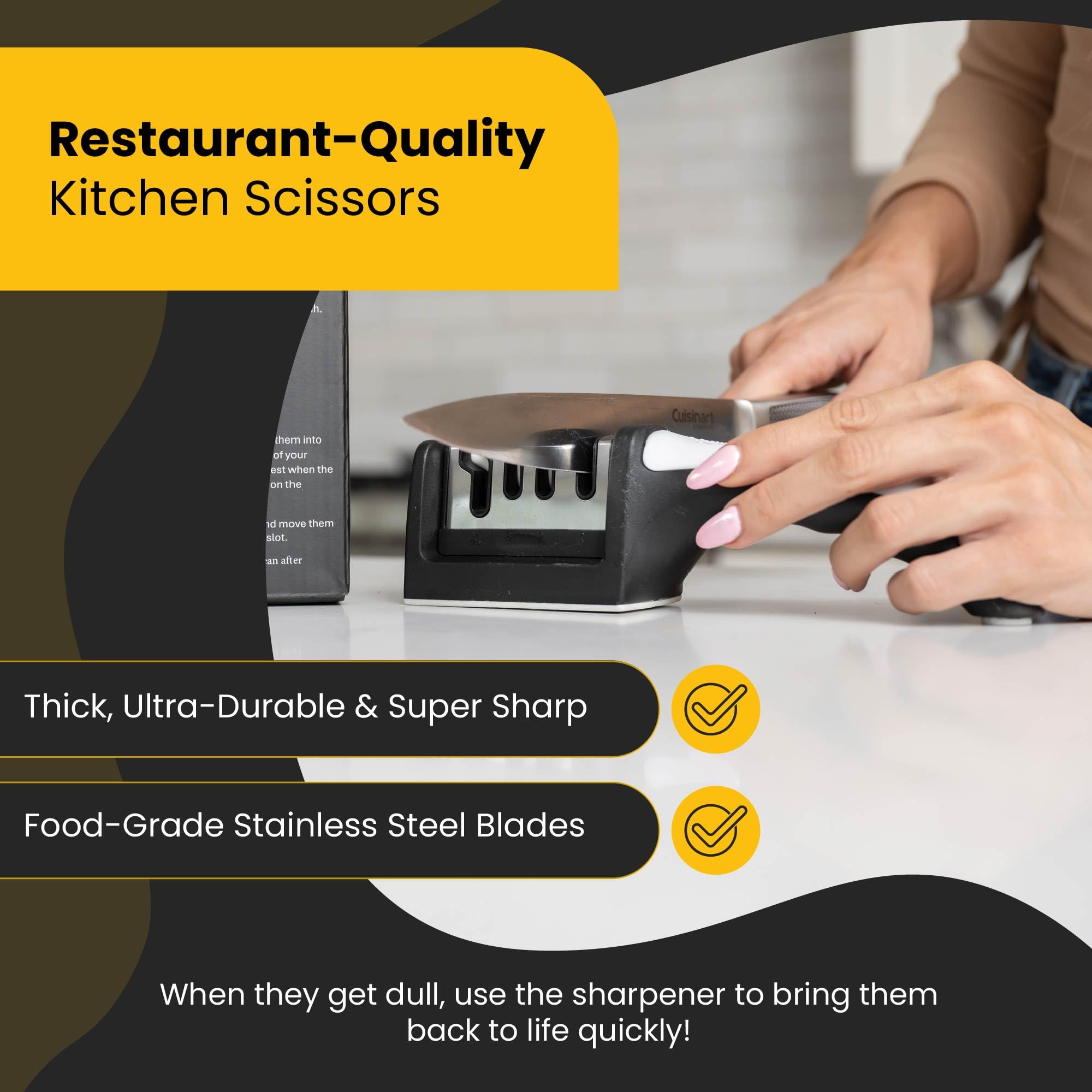 TopShelf Kitchenware shears with built-in sharpener for smooth maintenance.