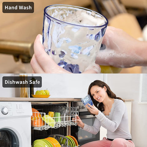 Transparent Topsky tumbler with glass-like look and break-resistant plastic.