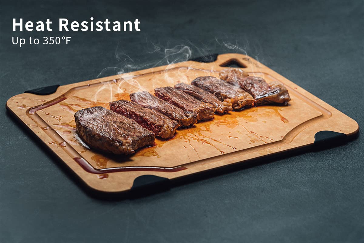 TopTier cutting board wood fiber surface gentle on knives