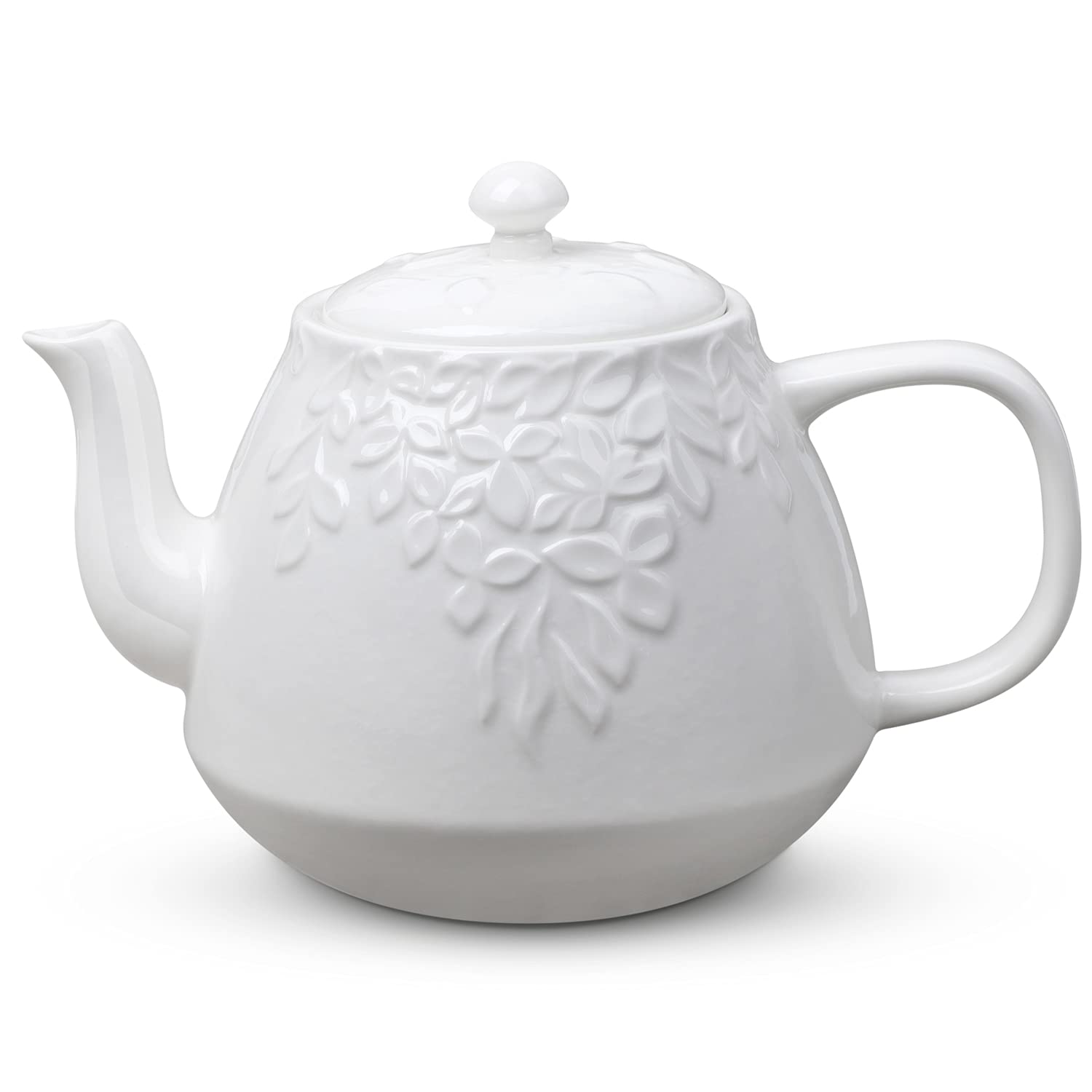 Toptier Leaf Teapot with embossed leaf pattern, ideal for shared tea moments.