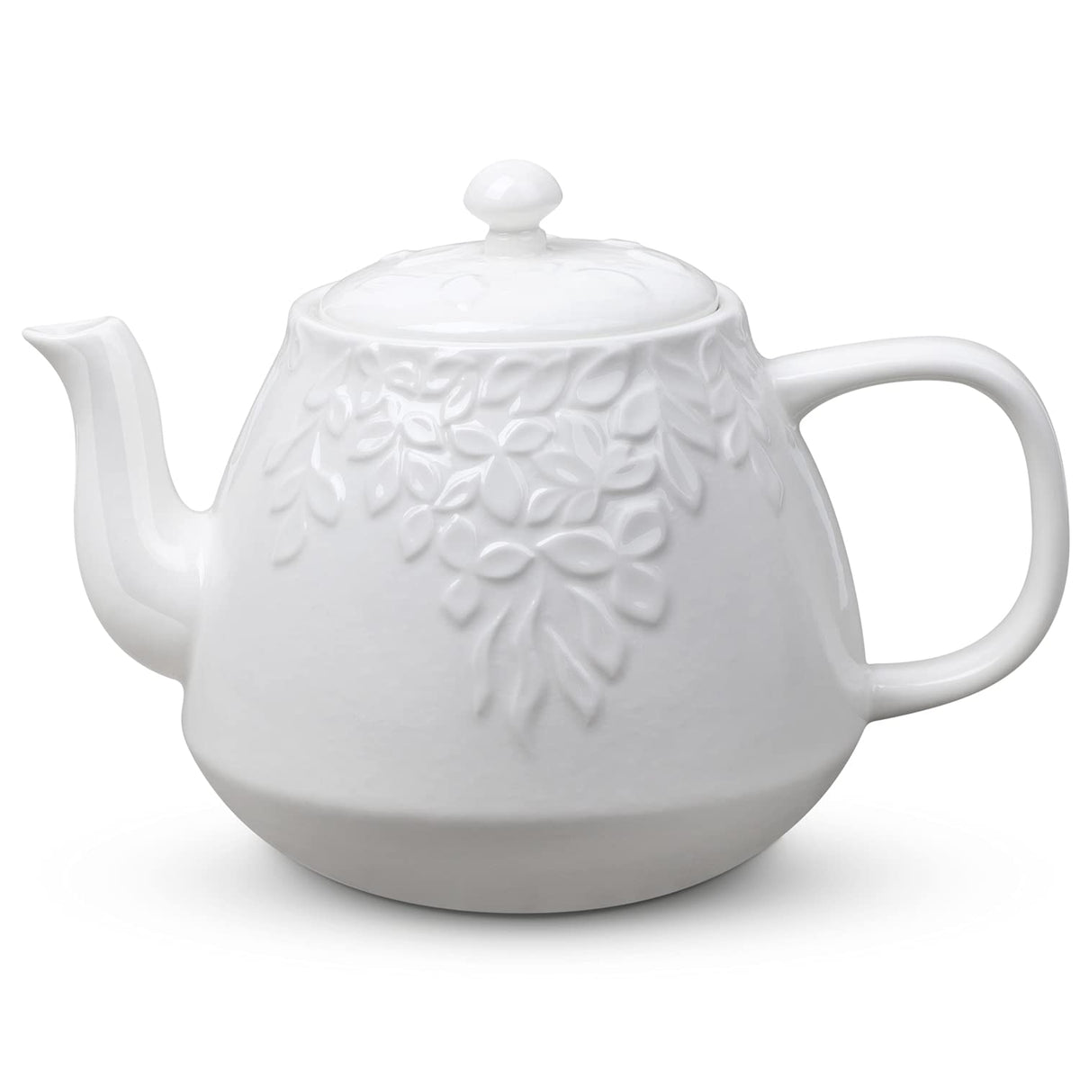 Toptier Leaf Teapot with embossed leaf pattern, ideal for shared tea moments.
