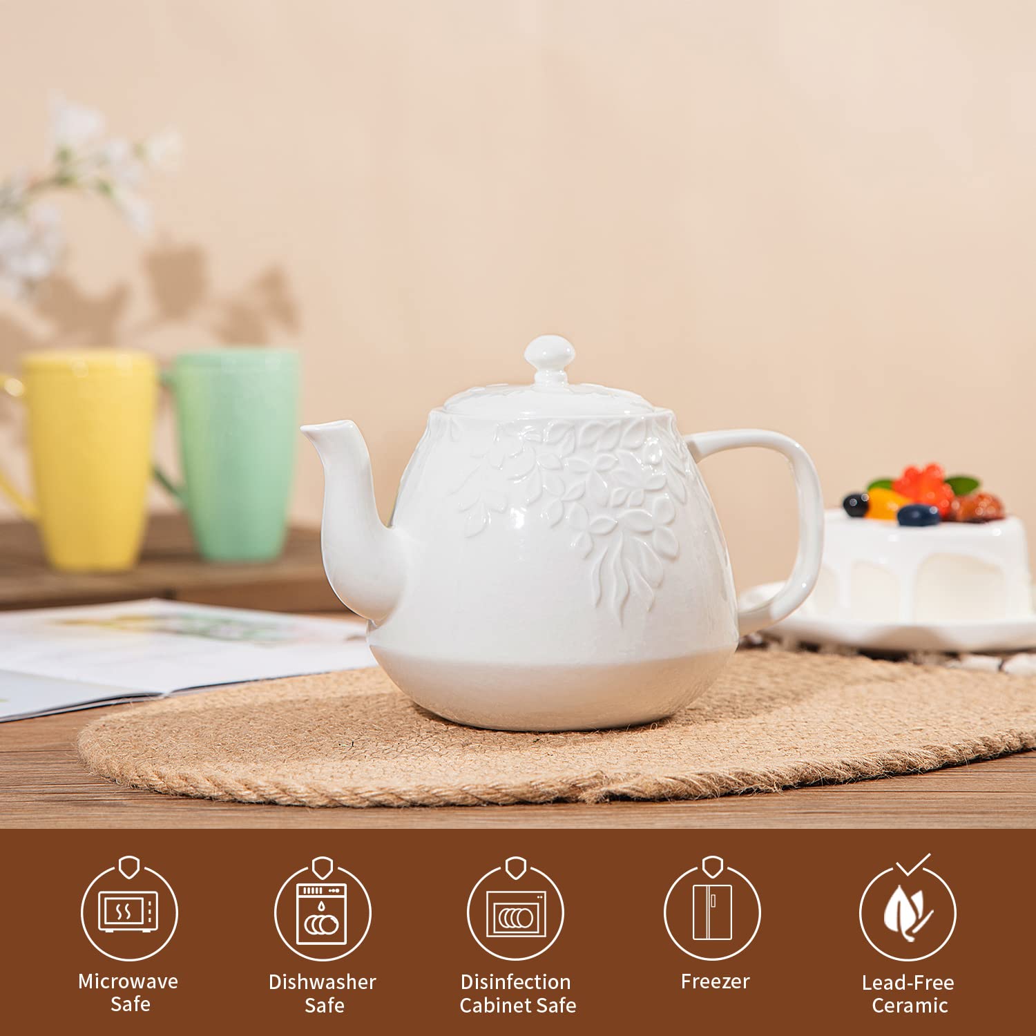 Toptier teapot showing stainless steel infuser for clean brewing.