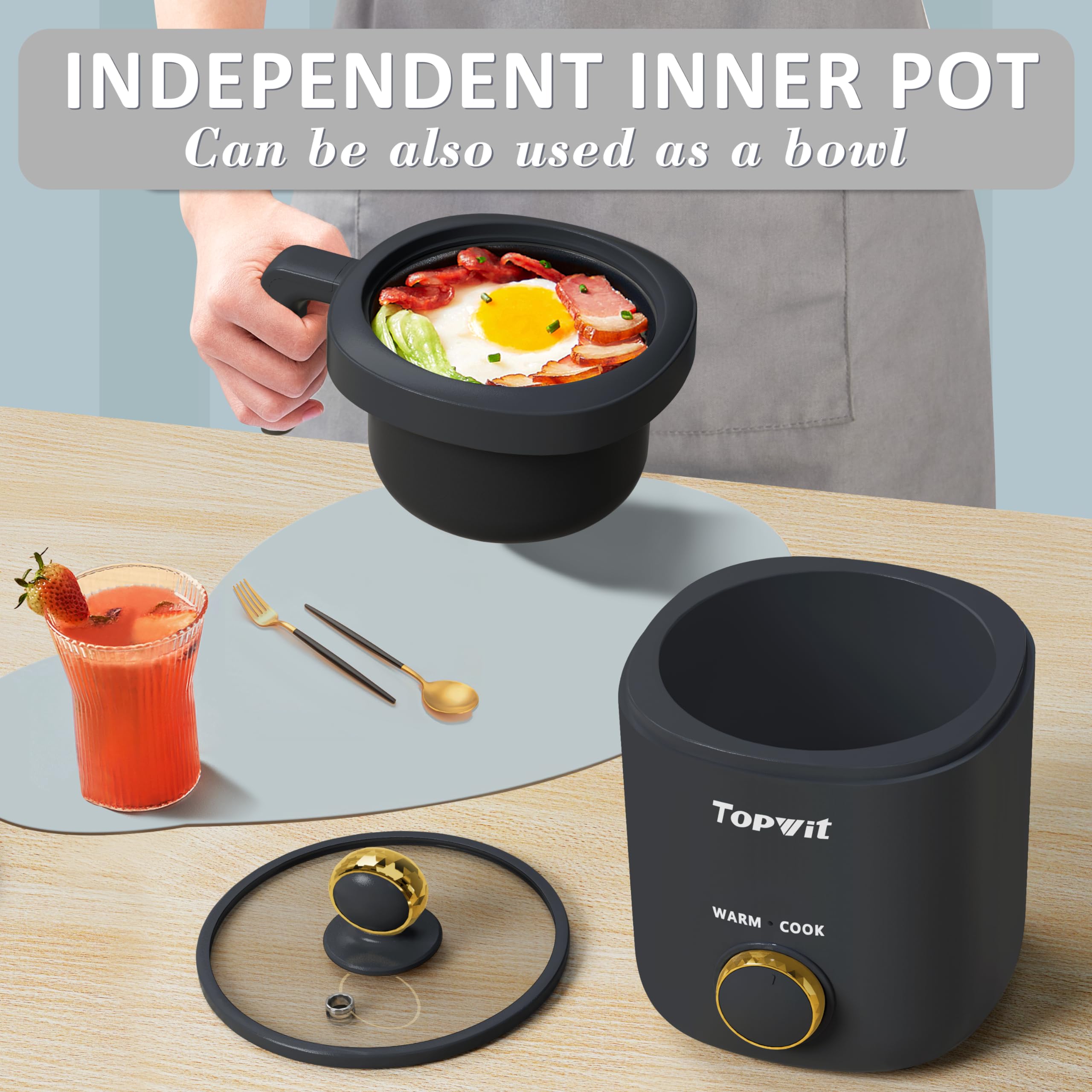 TopWit rice cooker one-touch control simplifies cooking and keeps food warm