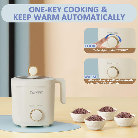 TopWit compact dorm kitchen setup with small rice cooker