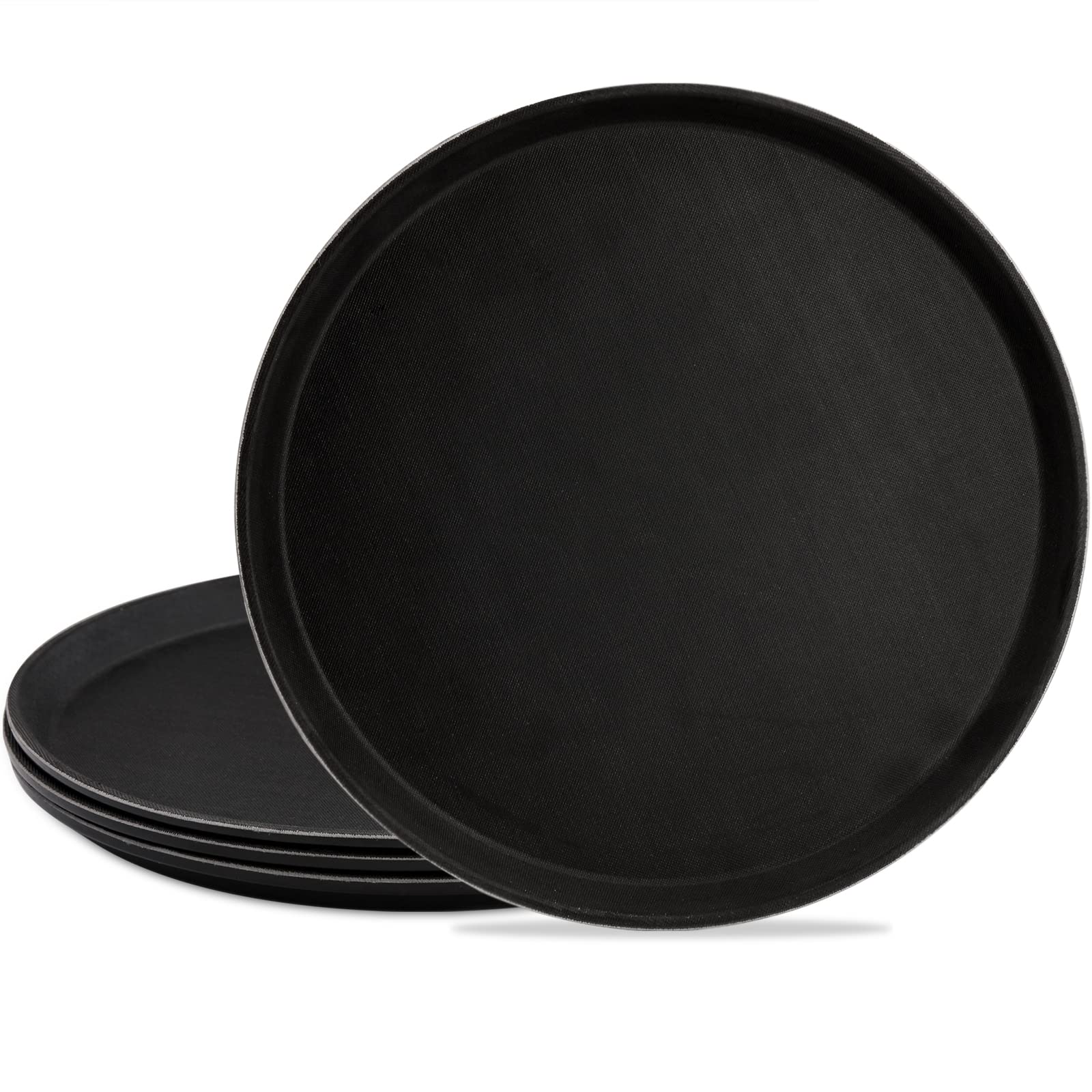 TOPZEA 4-pack round serving trays with 14-inch diameter for stable service
