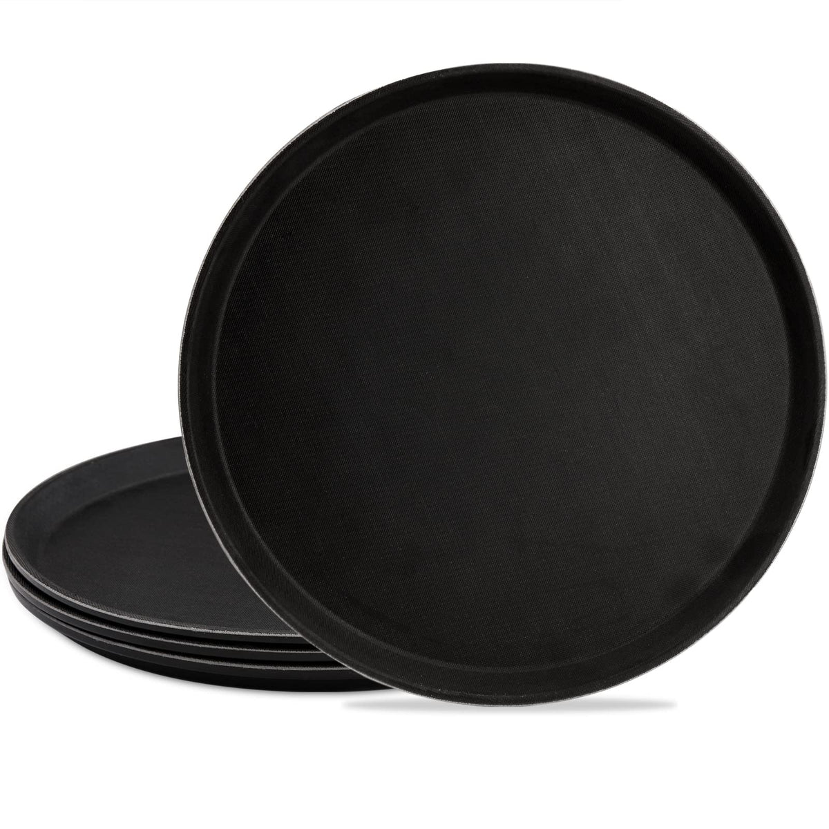 TOPZEA 4-pack round serving trays with 14-inch diameter for stable service