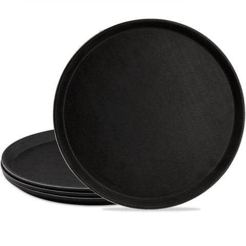 TOPZEA 4-pack round serving trays with 14-inch diameter for stable service