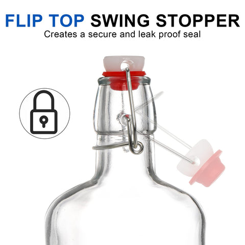 TOPZEA clear glass flask 8-5oz side view suitable for second fermentation projects.