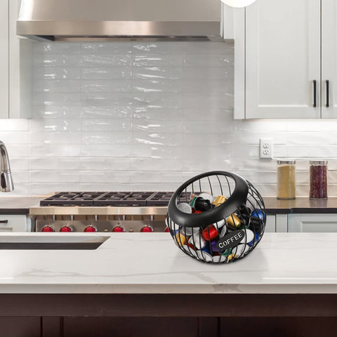 TOPZEA coffee bar organizer features a wide mouth for easy access.
