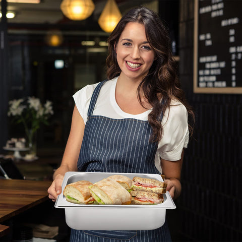 TopZea half-size pans serve appetizers, salads, desserts, or ice cream