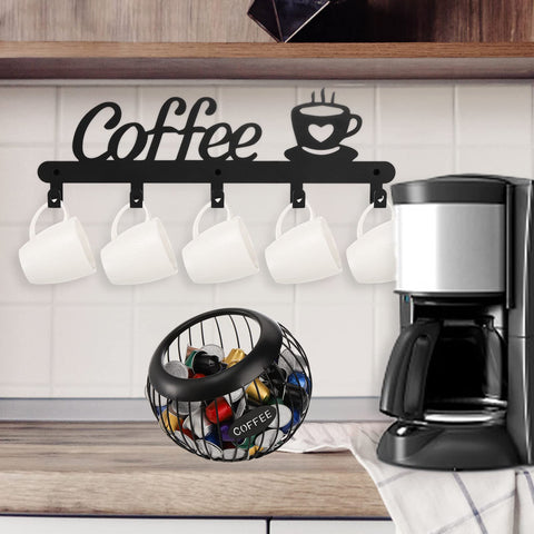 TOPZEA near-coffee machine station keeps pods and small items neatly stored.