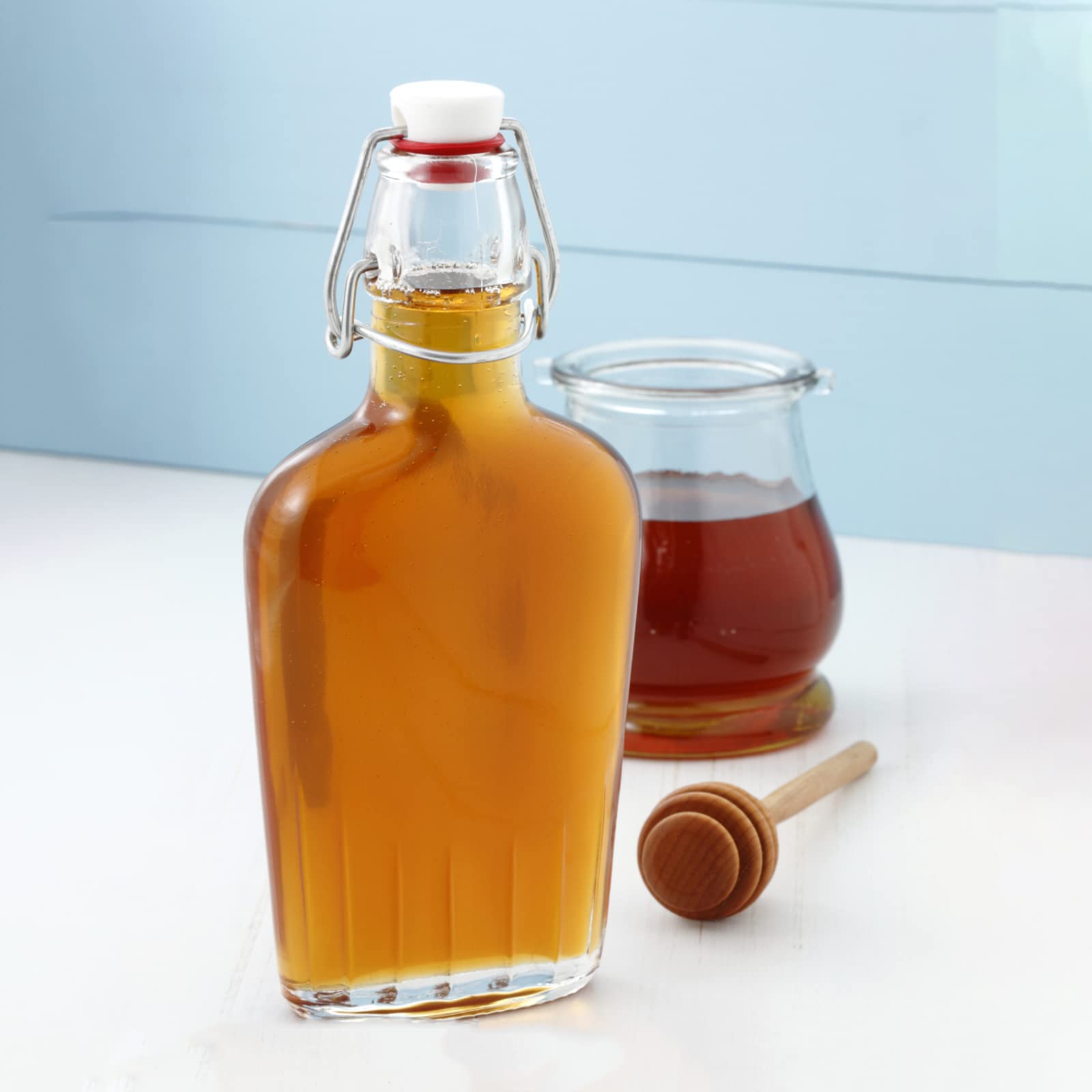 TOPZEA second-fermentation friendly glass flask for kefir and kombucha.