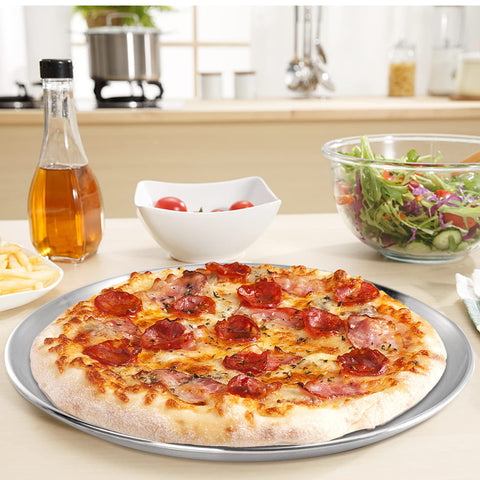TOPZEA serving-plate and pizza-pan doubles as a warm platter for sides.